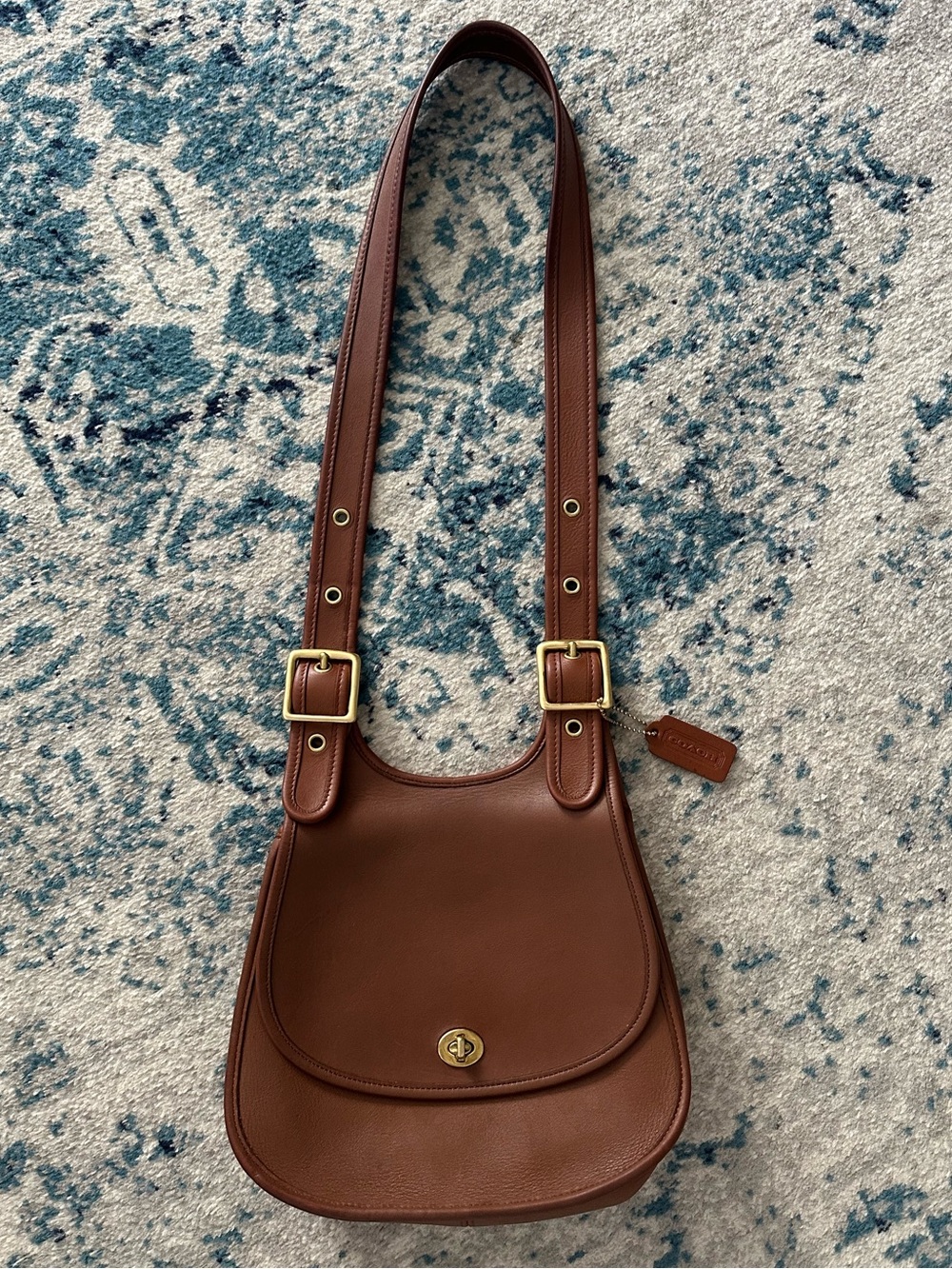 Vintage Coach Leather Saddle Bag 9988 cashin crescent saddle bag - Picture 2 of 14